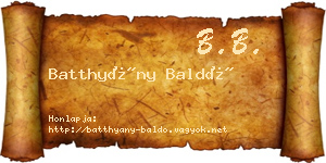 Batthyány Baldó névjegykártya